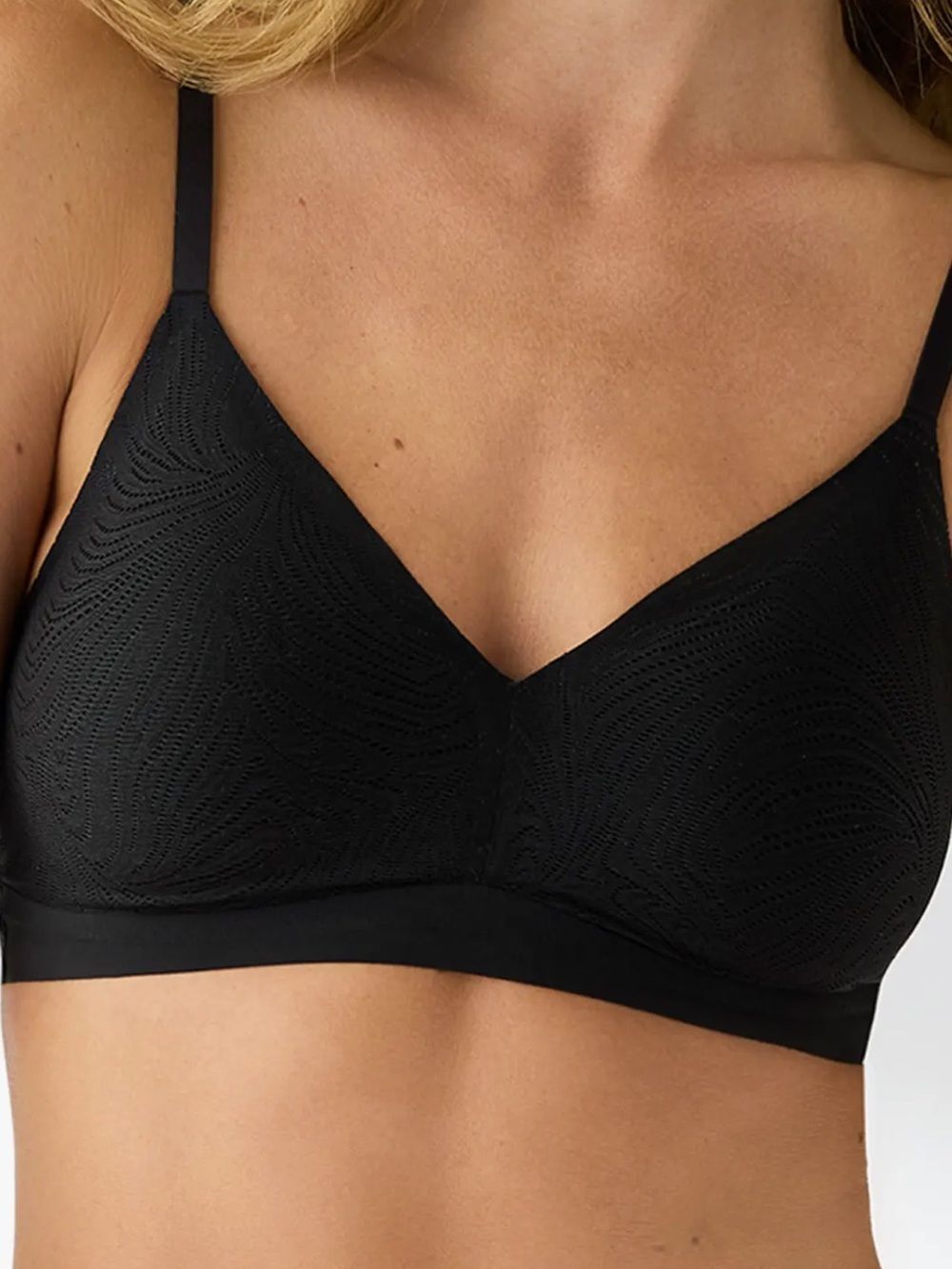 True & Co Lace Triangle Bralette, Black, Size XL, NWT